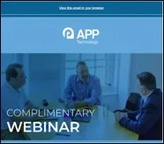 An APPtechnology webinar promotion created to introduce a new service
