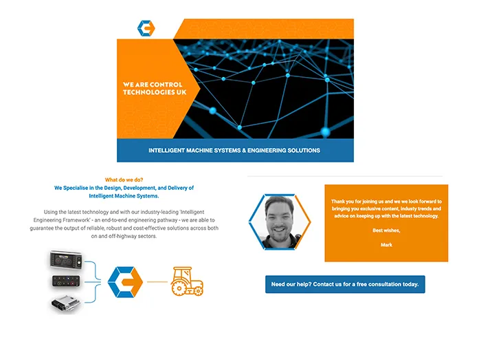Outbound email campaign template for Control Technologies UK