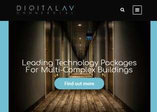 The Digital AV commercial website homepage, presenting audio, visual and data services to business buyers