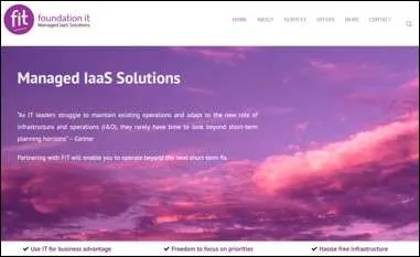 The rebranded Foundation IT website homepage, headed Managed IaaS Solutions