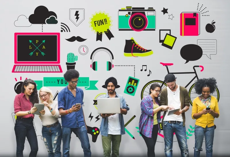 A young Gen Z consumer using a phone, representing the new generation of purchasers