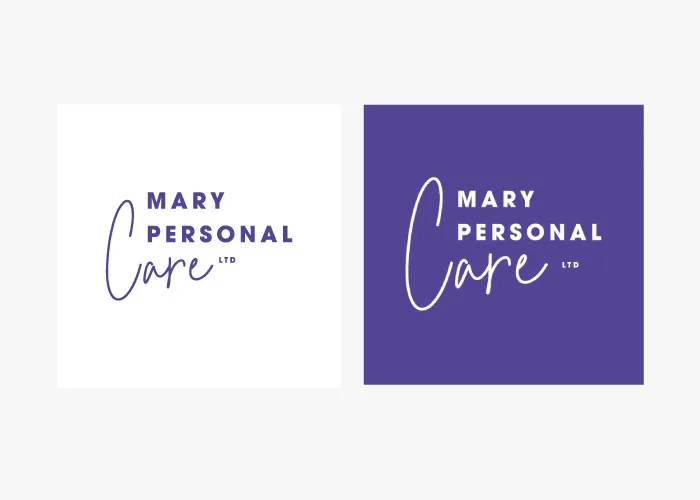 The Mary Personal Care logo, in its two colourways