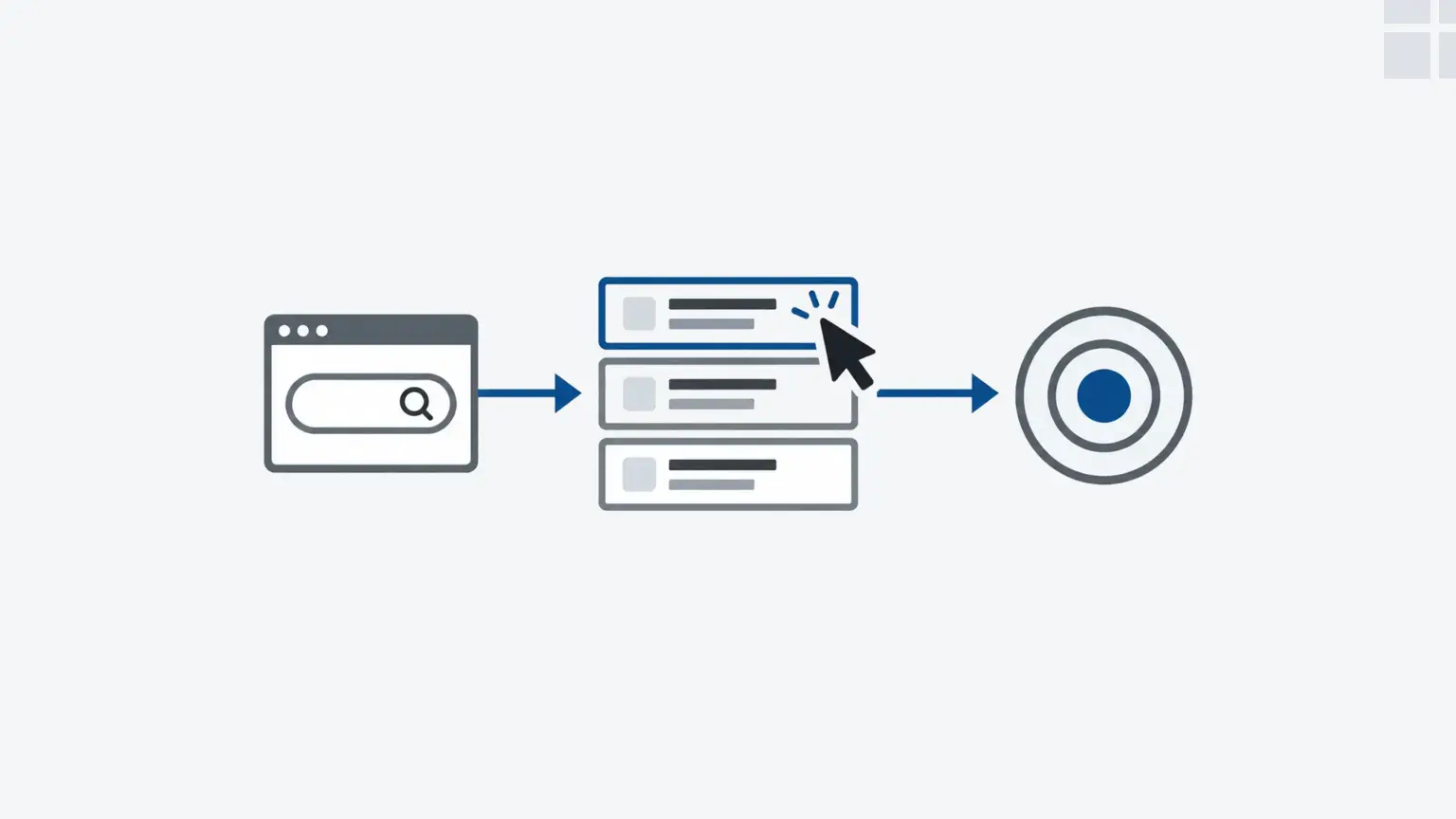 Search results, keywords and a performance graph illustrating search engine marketing