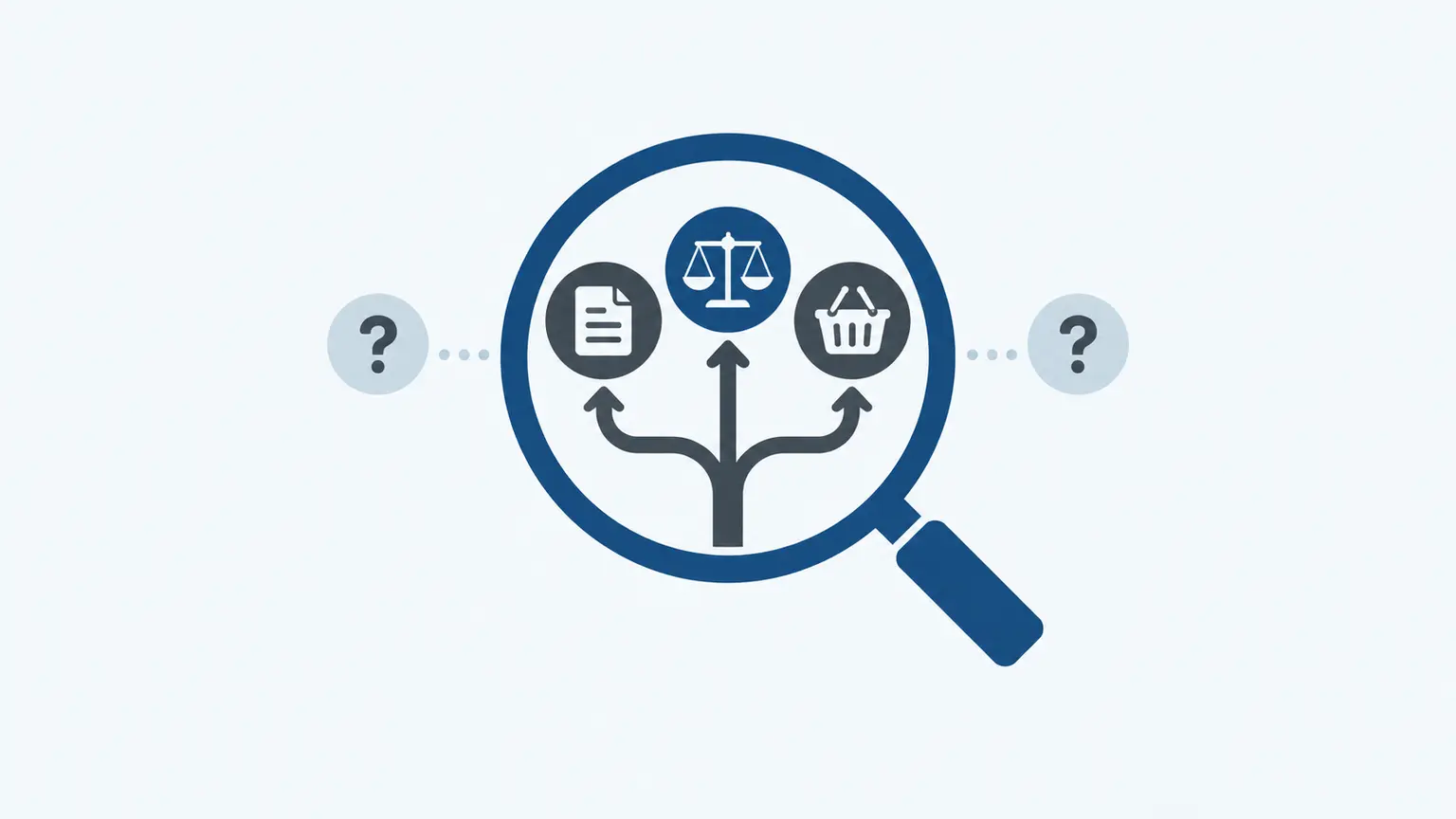 Infographic connecting different search queries to information, comparison and purchase goals