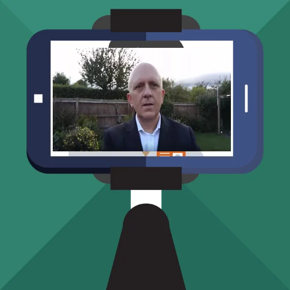 A phone-shot selfie video being recorded for a marketing campaign