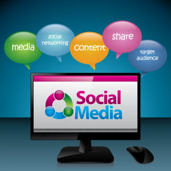 Social media platform icons representing networking, microblogging, photo sharing and video sharing
