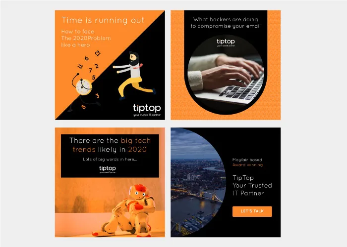 TipTop IT social media posts