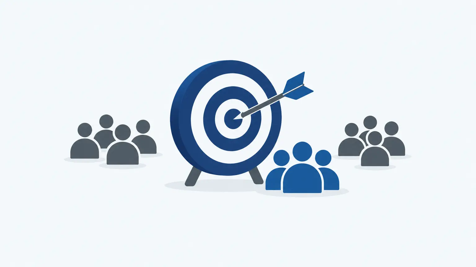Illustration of a defined audience group selected from a wider market