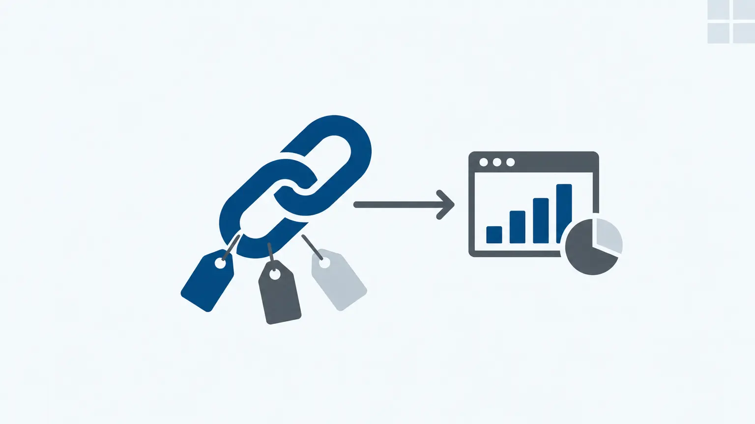 Infographic labelling source, medium and campaign information on a tracked marketing URL